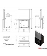 Kratki Amelia s výsuvom 15 kW s dochladzovacou špirálou - krbová vložka s teplovodným výmenníkom