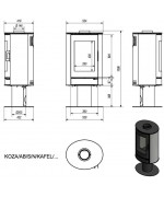 Krbové kachle Kratki -Koza AB S/N Stal noha - červené kachle