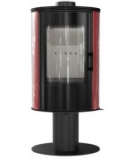 Krbové kachle Kratki - Koza AB S/N/O GLASS, Otočná - červené kachle