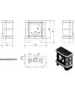 Krbové kachle Kratki - WK440 5 - čierne lesklé kachle