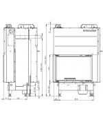 HEAT R 2g L 79.51.54.01 - rohová krbová vložka s výsuvnými dvierkami a s ohýbaným sklom
