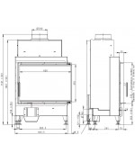 Romotop HEAT L 2g S 65.51.40.01 -  rohová krbová vložka s ohýbaným sklom
