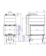 HEAT U 3g L 50.52.70.21 - teplovzdušná trojstranná krbová vložka s výsuvnými dvierkami a s deleným sklom