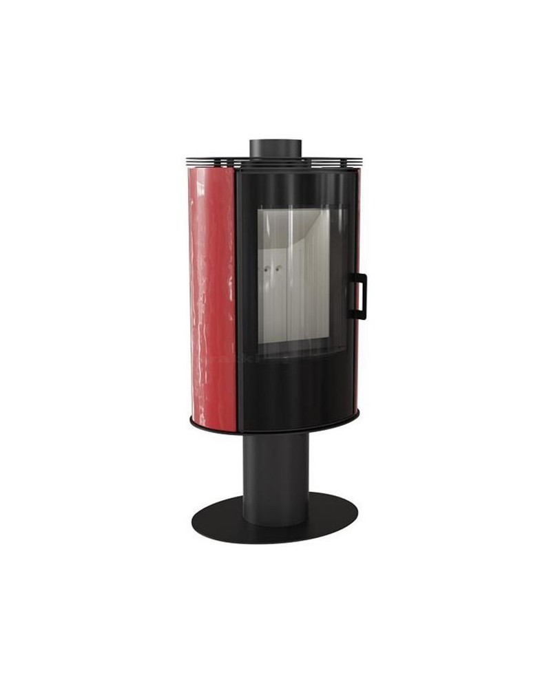 Krbové kachle Kratki - Koza AB S/N/O GLASS, Otočná - červené kachle