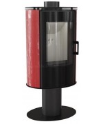 Krbové kachle Kratki - Koza AB S/N/O GLASS, Otočná - červené kachle
