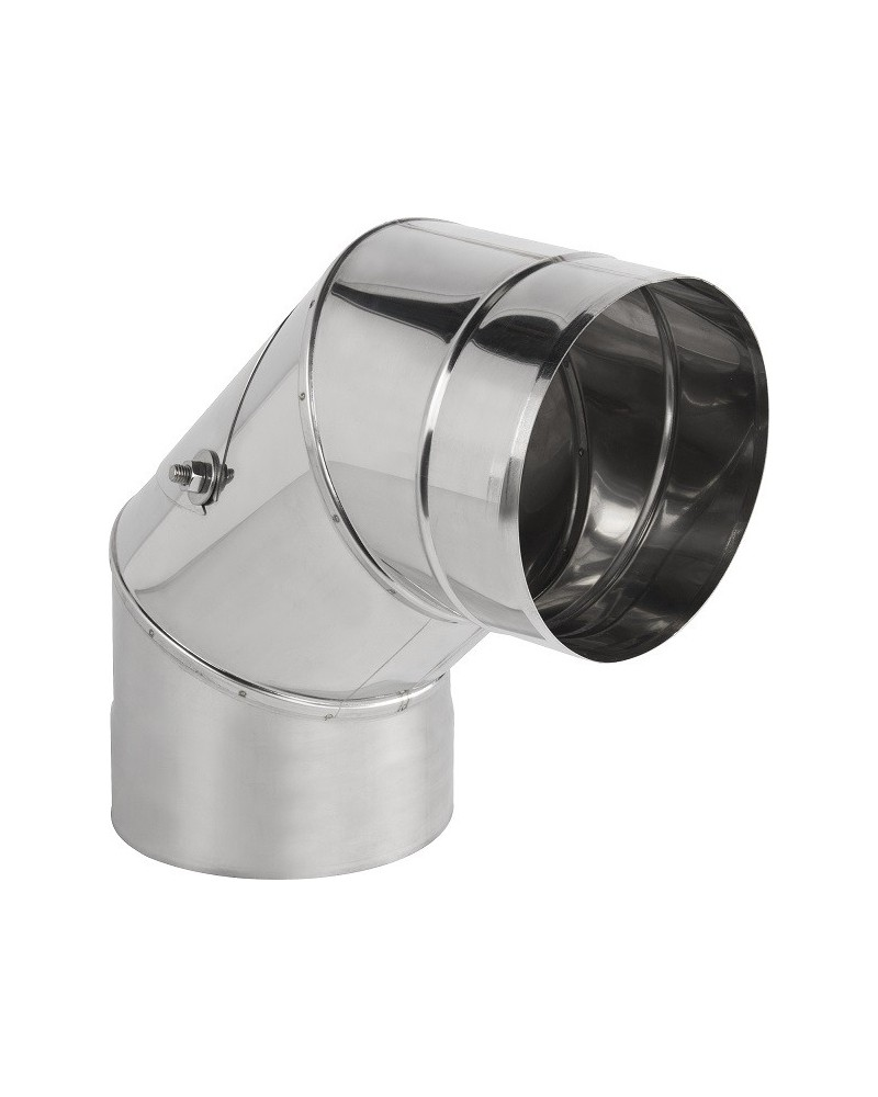 Koleno ø120/90° pevné s revíznym otvorom, nerez