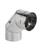Koleno ø120/90° pevné s revíznym otvorom, nerez