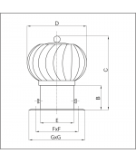 Ventilačná hlavica s podstavou ø250 mm hliník