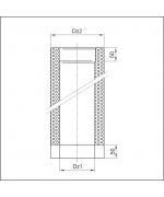Rúra rovná ø130 mm nerez - 250 mm