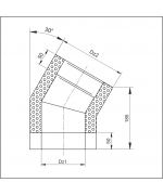Koleno ø150 mm nerez - 30°
