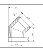Koleno ø160 mm nerez - 45°