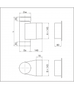 Dvierkový diel ø120 mm nerez s dvierkami 140x140