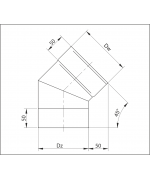 Koleno ø160/45° pevné, nerez