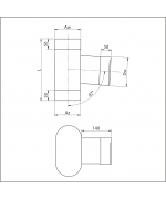 Sopúch ovál 120/240 mm - 87° nerez