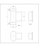 Dvierkový diel ovál 120/220 mm s dvierkami 140x210