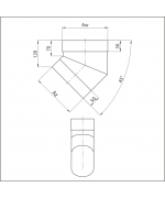 Koleno ovál 120/240 mm - 45° krátky bok