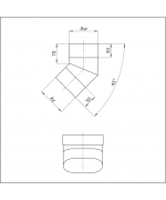 Koleno ovál 120/240 mm - 45° dlhý bok