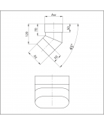 Koleno ovál 120/220 mm - 90° dlhý bok