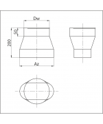 Redukcia ovál 140/250 mm - ø 180 mm