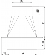 Prechod s redukciou štvorec ø160 mm nerez