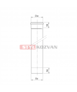Rúra rovná ø100 mm nerez kondenz - 500 mm