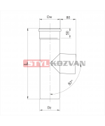 Sopúch 87° 80 mm nerez kondenz - 250 mm