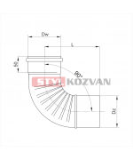 Koleno 90° ø80 mm nerez kondenz