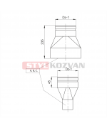Prechod priamy kanál / Ø 100 kanál 150x50