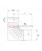Koleno 90° ø60 mm nerez kondenz