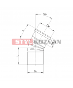 Koleno 30° ø60 mm nerez kondenz