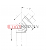 Koleno 45° ø60 mm nerez kondenz