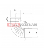 Koleno 90° s odvodom kondenzu ø60 mm nerez kondenz