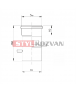 Rúra s odtokom kondenzu a meracim otvorom ø60 mm nerez kondenz