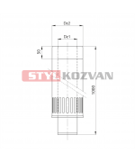 Ukončenie bočné ø60/100 mm nerez kondenz - 250 mm