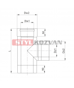 Sopúch 90° ø60/100 mm nerez kondenz - 250 mm