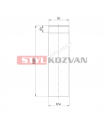 Rúra rovná ø160 mm dymovod – 250 mm | oceľ 2 mm