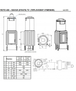 Kobok ROTO 450 - 520/325 TV Teplovodný výmenník, Krbová vložka