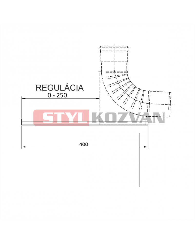 Podpera na koleno s podstavou nerez kondenz