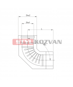 Koleno 90° ø60/100 mm nerez kondenz
