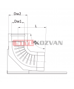 Koleno 90° s podstavou ø100/150 mm nerez kondenz