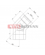 Koleno 45° ø60/100 mm nerez kondenz