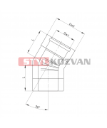Koleno 30° ø100/150 mm nerez kondenz