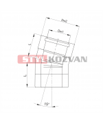 Koleno 30° ø100/150 mm nerez kondenz