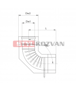Koleno 90° s odvodom kondenzu ø100/150 mm nerez kondenz