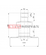 Ukončenie horné s podstavou ø60/100 mm nerez kondenz - 250 mm