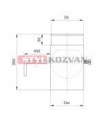 Klapka s dlhým tiahlom ø120 mm čierna