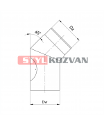Koleno ø 120 mm - 45° pevné s revíznym otvorom