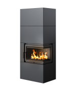 Kratki SIMPLE 8 BS pravé presklenie s obstavbou - designový krb