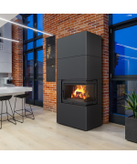 Kratki SIMPLE 8 BS pravé presklenie s obstavbou - designový krb