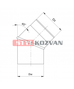 Koleno ø 150 mm - 45° regulovateľné